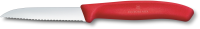 Нож кухонный Victorinox Swiss Classic (6.7431.C1) стальной универсальный для овощей лезв.80мм серрейт. заточка красный