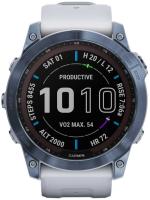 Смарт-часы Garmin Fenix 7X 1.4" корп.синий рем.белый (010-02541-15)
