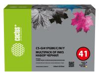 Чернила Cactus CS-GI41PGBK/C/M/Y голубой/пурпурный/желтый/черный для Canon PIXMA G1420/G2420/G2460/G3420/G3460