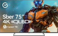 Телевизор QLED Sber 75" SDX-75UQ5231 Салют ТВ Frameless титан 4K Ultra HD 60Hz DVB-T DVB-T2 DVB-C DVB-S DVB-S2 USB WiFi Smart TV