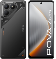 Смартфон Tecno Pova 7 Neo 256Gb 8Gb черный моноблок 3G 4G 2Sim 6.8" 1080x2460 Android 14 108Mpix 802.11 a/b/g/n/ac NFC GPS GSM900/1800 Protect FM