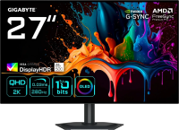 Монитор Gigabyte 27" MO27Q28G черный WOLED LED 16:9 HDMI M/M матовая HAS Piv 1500000:1 335cd 178гр/178гр 2560x1440 280Hz DP Quad 2K (1440p) USB 6кг