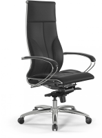 Кресло Метта Samurai Lux черный сиденье черный экокожа с подголов. крестов. металл хром