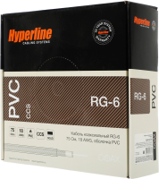 Кабель коаксиальный Hyperline COAX-RG6-100 RG-6 FTP PVC внутренний 100м черный