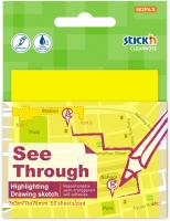 Блок самоклеящийся пластиковый Stick`n Clearnote 21709 76x76мм 50лист. желтый неон прозрачный