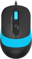Мышь A4Tech Fstyler FM10S черный/синий оптическая 1600dpi silent USB 3but (FM10S USB BLUE)