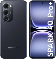 Смартфон Tecno Spark 40 Pro+ 256Gb 8Gb черный моноблок 3G 4G 2Sim 6.78" 1224x2720 Android 15 50Mpix 802.11 a/b/g/n/ac/ax NFC GPS GSM900/1800 Protect FM
