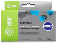 Картридж струйный Cactus CS-EPT0802 T0802 голубой (11.4мл) для Epson Stylus PhotoP50/PX650/PX660/PX700/PX700W/PX710/PX710W/PX720/PX720WD/PX800/PX800FW/PX810/PX810FW/PX820/PX820FWD/R265/R285/R360/RX560/RX585/RX685 с чипом