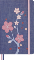 Блокнот Moleskine LIMITED EDITION SAKURA LESU08QP062 Large 130х210мм обложка текстиль 176стр. нелинованный синий 2025