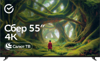 Телевизор LED Sber 55" SDX-55U5500DBB Салют ТВ Frameless черный 4K Ultra HD 60Hz DVB-T DVB-C DVB-S USB WiFi Smart TV (RUS)