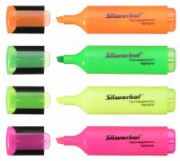 Набор текстовыделителей Silwerhof Blaze 108036-00 скошенный пиш. наконечник 1-5мм 4цв. пакет с европодвесом