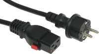 Шнур питания Lanmaster LAN-PP19L/SH-1.0-BK C19-Schuko проводник.:3x1.5мм2 1м 220В 16А черный