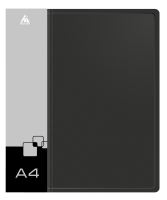 Папка на 2-х D-кольцах Бюрократ -0840/2DBLCK A4 пластик 0.8мм кор.40мм внутр. с вставкой черный