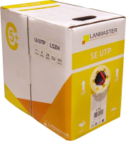 Кабель информационный Lanmaster LAN-5EUTP-PT-LSZH-BK кат.5E UTP 4 пары 24AWG LSZH внутренний 305м черный