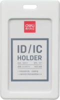 Бейдж для пропуска Deli 8317white 54х89мм вертикальный без крепления силикон белый