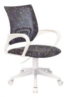 Кресло детское Бюрократ KD-W4 черный/синий регата крестов. пластик белый пластик белый