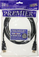 Кабель аудио-видео Premier 5-813 HDMI (m)/HDMI (m) 2м. феррит.кольца позолоч.конт. черный (5-813 2.0)