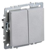 Выключатель IEK Brite ВС10-2-0-БрА скрыт. 2кл. IP20 алюминий (BR-V20-0-10-K47)