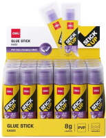 Клей-карандаш Deli EA522 8гр корп.фиолетовый ПВП дисплей картонный