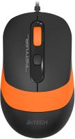 Мышь A4Tech Fstyler FM10S черный/оранжевый оптическая 1600dpi silent USB 3but (FM10S USB ORANGE)