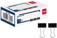 Зажимы Deli EZ65 металл 19мм черный (упак.:12шт) картонная коробка