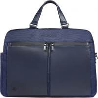 Деловая сумка Piquadro Orion CA6624S136/BLU с отделением для ноутбука 15.6" синяя ткань/натур.кожа