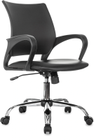 Кресло Бюрократ CH-695NSL черный экокожа крестов. металл хром