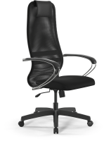 Кресло Метта SU-B-8 черный сиденье черный сетка с подголов. крестов. металл хром