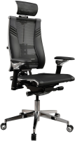Кресло руководителя эргономичное Метта Yoga Spine Triumph B2 (Черный CC.50.15.13A) Infinity Easy Clean экокожа/сетка с подголов. крестов. алюминий хром