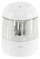 Точилка для карандашей электрическая Deli EH508-WH 1 отверстие пластик белый (батарея)