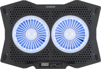 Подставка для ноутбука Digma D-NCP180-2x110RGB 18" 410x280x34мм 20дБ 2xUSB 2x 110ммFAN 700г Fan-control пластик ABS черный