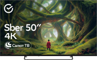 Телевизор LED Sber 50" SDX-50U4127 Салют ТВ Frameless черный 4K Ultra HD 60Hz DVB-T DVB-T2 DVB-C DVB-S DVB-S2 USB WiFi Smart TV