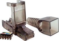 Коннектор Suprlan (10-0239-1) UTP кат.6A RJ45 с защитным колпачком прозрачный