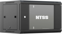 Шкаф коммутационный NTSS (NTSS-W6U6060GS-BL) настенный 6U 570x600мм пер.дв.стекл 60кг черный 500мм 18.8кг 220град. 370мм IP20 сталь
