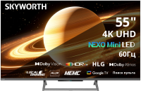 Телевизор QLED Skyworth 55" 55X67H Nexo Mini-LED Frameless черный/серый 4K Ultra HD 60Hz MEMC DVB-T DVB-T2 DVB-C DVB-S DVB-S2 USB WiFi Smart TV