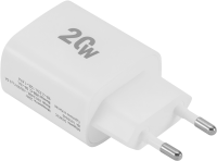 Сетевое зар./устр. Digma DGW2C 20W 3A (PD) USB-C универсальное белый (DGW2C0F010WH)