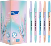 Ручка шариков. Deli P1 (EQ66) d=0.7мм син. черн. карт.уп.