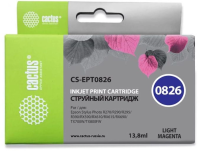 Картридж струйный Cactus CS-EPT0826 T0826 светло-пурпурный (13.8мл) для Epson Stylus Photo R270/290/RX590 с чипом