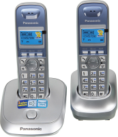 Р/Телефон Dect Panasonic KX-TG2512RUS серебристый (труб. в компл.:2шт) АОН