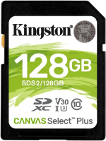 Флеш карта SDXC 128GB Kingston SDS2/128GB Canvas Select Plus w/o adapter