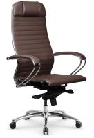 Кресло Метта Samurai K-1.04 MPES темно-коричневый сиденье темно-коричневый эко.кожа с подголов. крестов. металл хром