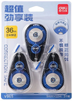 Лента коррект. для ленты корректирующей Deli V965 блистер (упак.:3шт)