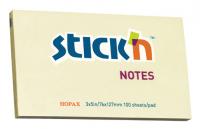 Блок самоклеящийся бумажный Stick`n 21009 76x127мм 100лист. 70г/м2 пастель желтый