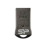 Флеш Диск Silicon Power 8Gb Touch T01 SP008GBUF2T01V1K USB2.0 черный/серебристый