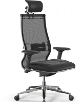 Кресло Метта Samurai SL-3 черный сиденье черный сетка с подголов. крестов. металл хром