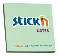 Блок самоклеящийся бумажный Stick`n 21150 76x76мм 100лист. 70г/м2 пастель зеленый