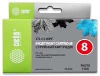Картридж струйный Cactus CS-CLI8PC CLI-8PC светло-голубой (12мл) для Canon Pixma iP6600/iP6600d/iP6700/iP6700d/MP960/MP970/PRO 9000 с чипом