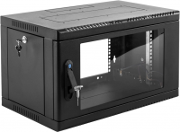 Шкаф коммутационный ЦМО (ШРН-9.350-9005) настенный 9U 600x350мм пер.дв.стекл 200кг черный 300мм 12кг 180град. 479мм IP20 металл