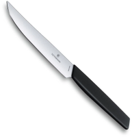 Нож кухонный Victorinox Swiss Modern (6.9003.12) стальной столовый для стейка лезв.120мм прямая заточка черный