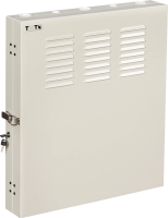 Шкаф коммутационный Lanmaster (TWT-CBVRT-2U-6X7-GY) настенный 2U 650x114мм пер.дв.металл направл.под винты 68кг серый 505мм 19кг 741мм IP20 сталь